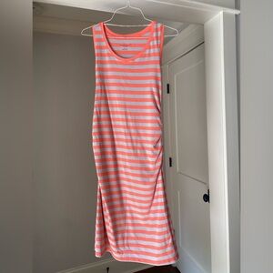 Liz Lange Maternity Small Coral & Grey Mid-Length Dress